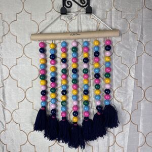 Wood Wall Hanging Decor Wooden Beads Pink Blue Yellow Green Packed Party